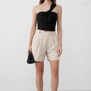 NWT - Banana Republic Black One-Shoulder Cropped Bustier - Size XL